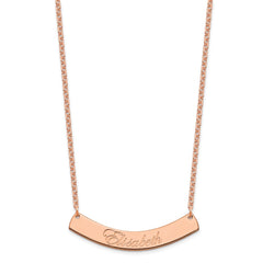 SS/Rose-plated Medium EDWARDIAN SCRIPT Curved Bar Necklace - 2