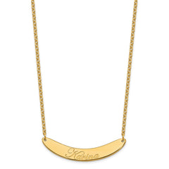 SS/Gold-plated Medium EDWARDIAN SCRIPT Curved Bar Necklace - 2