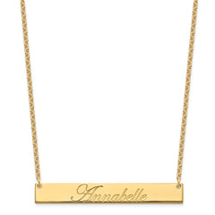 Sterling Silver/Gold-plated Large EDWARDIAN SCRIPT Bar Necklace - 3