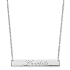 SS/Rhodium-plated Large EDWARDIAN SCRIPT Bar Necklace - 2