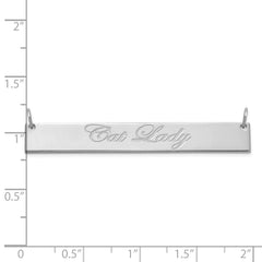 SS/Rhodium-plated Large EDWARDIAN SCRIPT Bar Necklace - 2