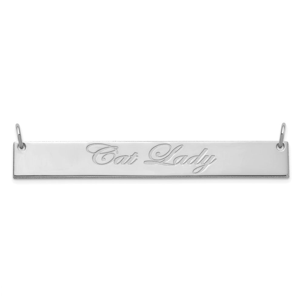 SS/Rhodium-plated Large EDWARDIAN SCRIPT Bar Necklace - 2
