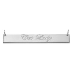 SS/Rhodium-plated Large EDWARDIAN SCRIPT Bar Necklace - 2