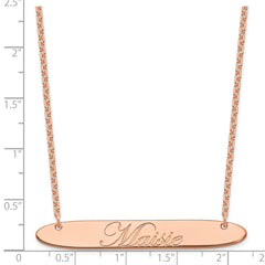 SS/Rose-plated Large Oblong EDWARDIAN SCRIPT Bar Necklace