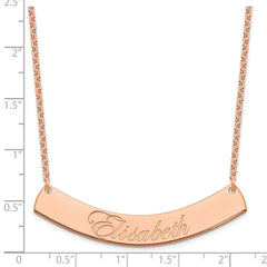 SS/Rose-plated Large EDWARDIAN SCRIPT Curved Bar Necklace - 2