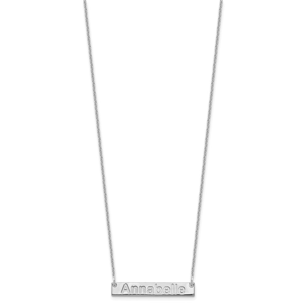 10k White Gold Small ARIAL ROUNDED Bar Necklace