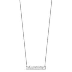 10k White Gold Small ARIAL ROUNDED Bar Necklace