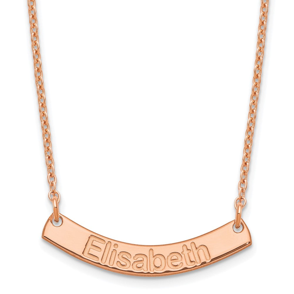 SS/Rose-plated Small ARIAL ROUNDED Curved Bar Necklace - 2