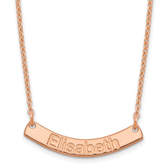 SS/Rose-plated Small ARIAL ROUNDED Curved Bar Necklace - 2