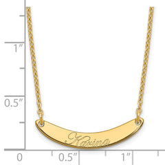 SS/Gold-plated Small EDWARDIAN SCRIPT Curved Bar Necklace - 2