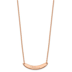 SS/Rose-plated Small EDWARDIAN SCRIPT Curved Bar Necklace - 2