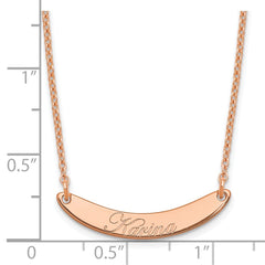 SS/Rose-plated Small EDWARDIAN SCRIPT Curved Bar Necklace - 2