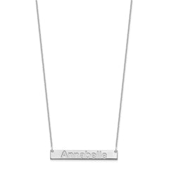 10k White Gold Medium ARIAL ROUNDED Bar Necklace