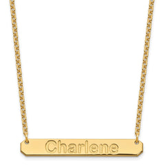 Sterling Silver/Gold-plated Medium ARIAL ROUNDED Bar Necklace - 2