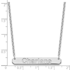 SS/Rhodium-plated Medium ARIAL ROUNDED Bar Necklace