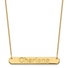 14k Yellow Gold Medium ARIAL ROUNDED Bar Necklace