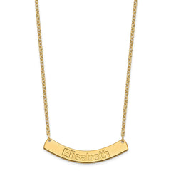 SS/Gold-plated Medium ARIAL ROUNDED Curved Bar Necklace