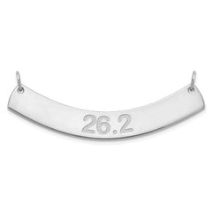 10k White Gold Medium ARIAL ROUNDED Curved Bar Necklace