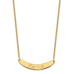 SS/Gold-plated Medium ARIAL ROUNDED Curved Bar Necklace - 2