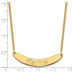 SS/Gold-plated Medium ARIAL ROUNDED Curved Bar Necklace - 2