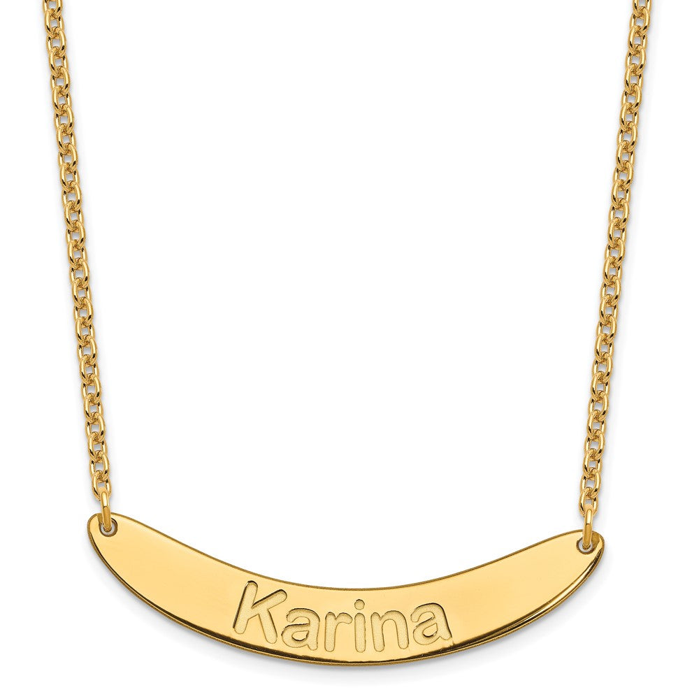 SS/Gold-plated Medium ARIAL ROUNDED Curved Bar Necklace - 2