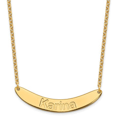 SS/Gold-plated Medium ARIAL ROUNDED Curved Bar Necklace - 2