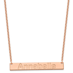 Sterling Silver/Rose-plated Large ARIAL ROUNDED Bar Necklace