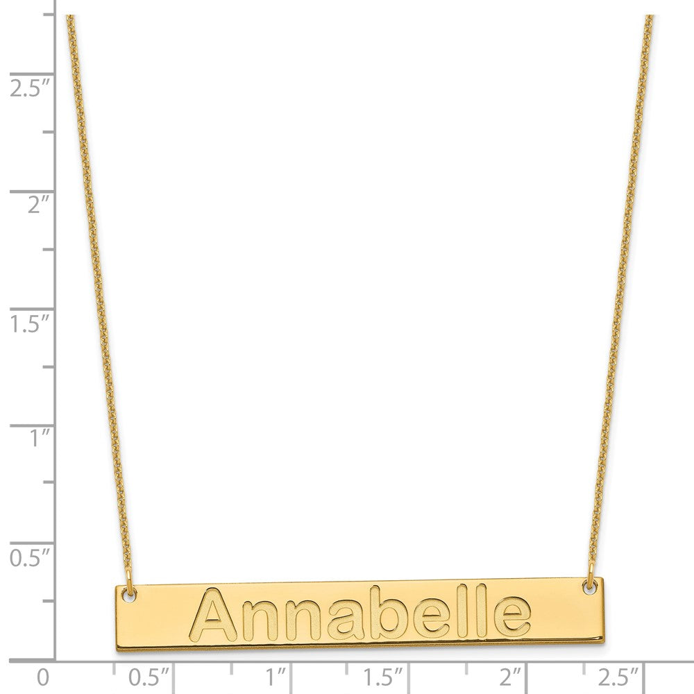 14k Yellow Gold Large ARIAL ROUNDED Bar Necklace