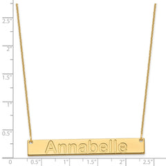 14k Yellow Gold Large ARIAL ROUNDED Bar Necklace