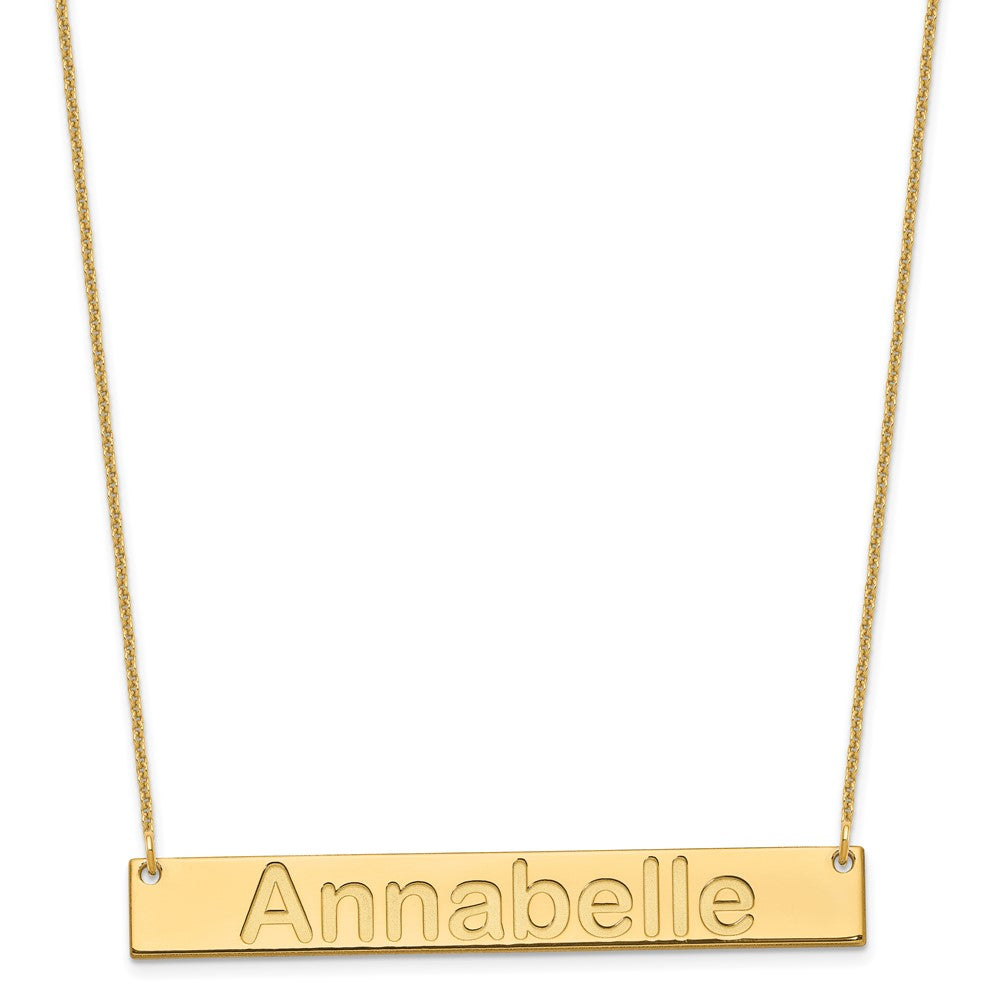 14k Yellow Gold Large ARIAL ROUNDED Bar Necklace - 2