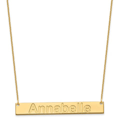 14k Yellow Gold Large ARIAL ROUNDED Bar Necklace - 2
