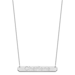 14k White Gold Large ARIAL ROUNDED Bar Necklace