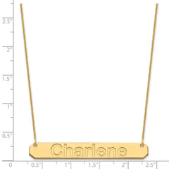 14k Yellow Gold Large ARIAL ROUNDED Bar Necklace