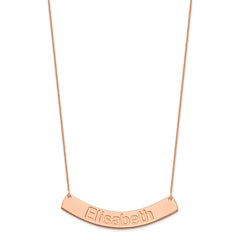 14k Rose Gold Large ARIAL ROUNDED Curved Bar Necklace