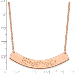 SS/Rose-plated Large ARIAL ROUNDED Curved Bar Necklace - 2
