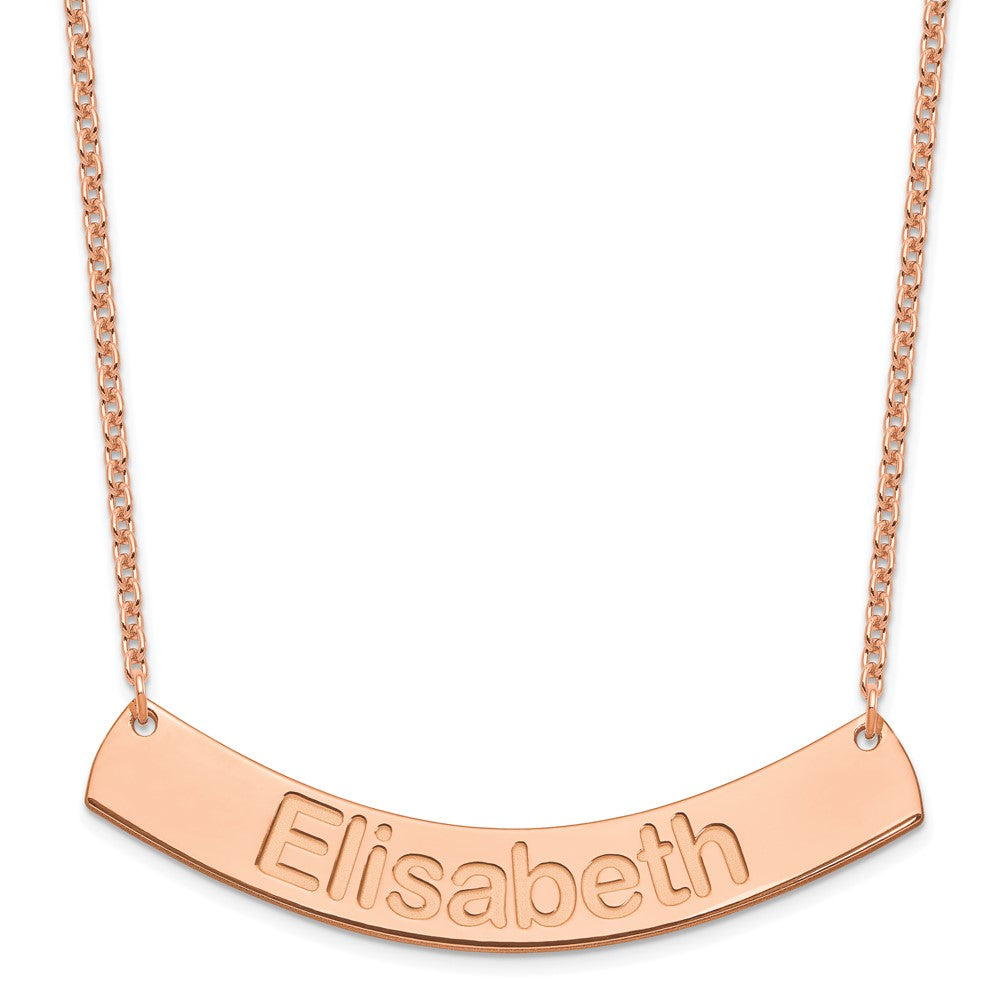 SS/Rose-plated Large ARIAL ROUNDED Curved Bar Necklace - 2