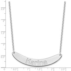 SS/Rhod-plated Large ARIAL ROUNDED Curved Bar Necklace