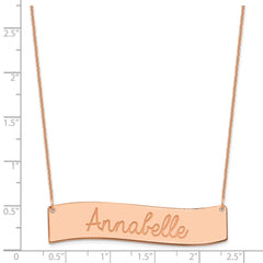 14k Rose Gold Medium ALWAYS IN MY HEART Curved Bar Necklace