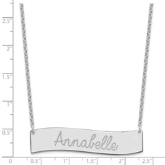 SS/Rhodium-plated Medium ALWAYS IN MY HEART Curved Bar Necklace - 2