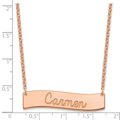 SS/Rose Gold Medium ALWAYS IN MY HEART Curved Bar Necklace - 2