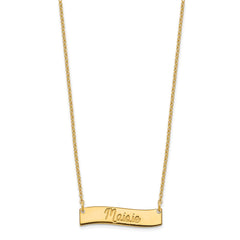 SS/Gold-plated Small AWAYS IN MY HEART Curved Bar Necklace