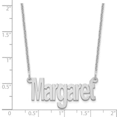 14k White Gold Small Name Plate Necklace