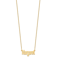 14k Yellow Gold  Small Name Plate Necklace