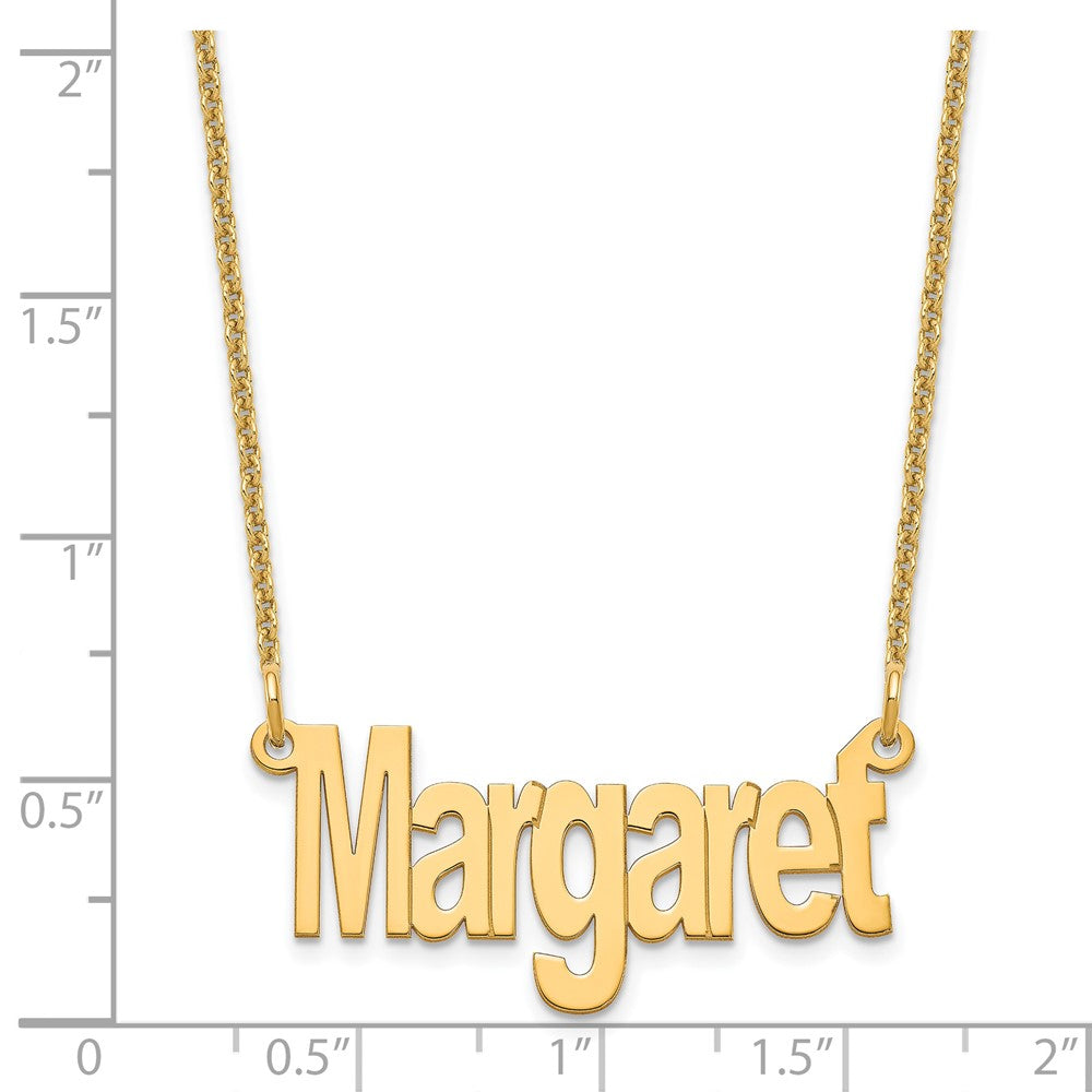 14k Yellow Gold  Small Name Plate Necklace