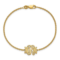 Sterling Silver/Gold-plated Etched Monogram Bracelet