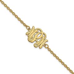 Sterling Silver/Gold-plated Etched Monogram Bracelet