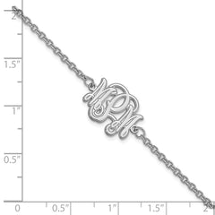 Sterling Silver/Rhodium-plated Etched Monogram Bracelet