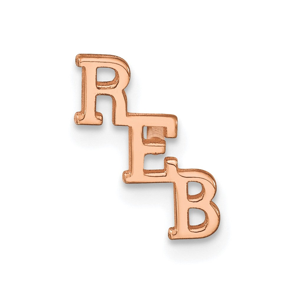 14k Rose Gold Small cut-out Monogram Tie Tac