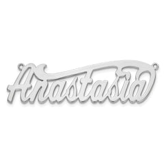 Sterling Silver/Rhodium-plated Polished Name Plate - 4