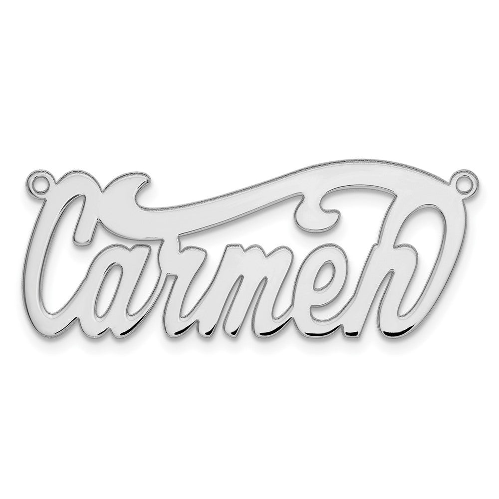 Sterling Silver/Rhodium-plated Polished Name Plate - 4